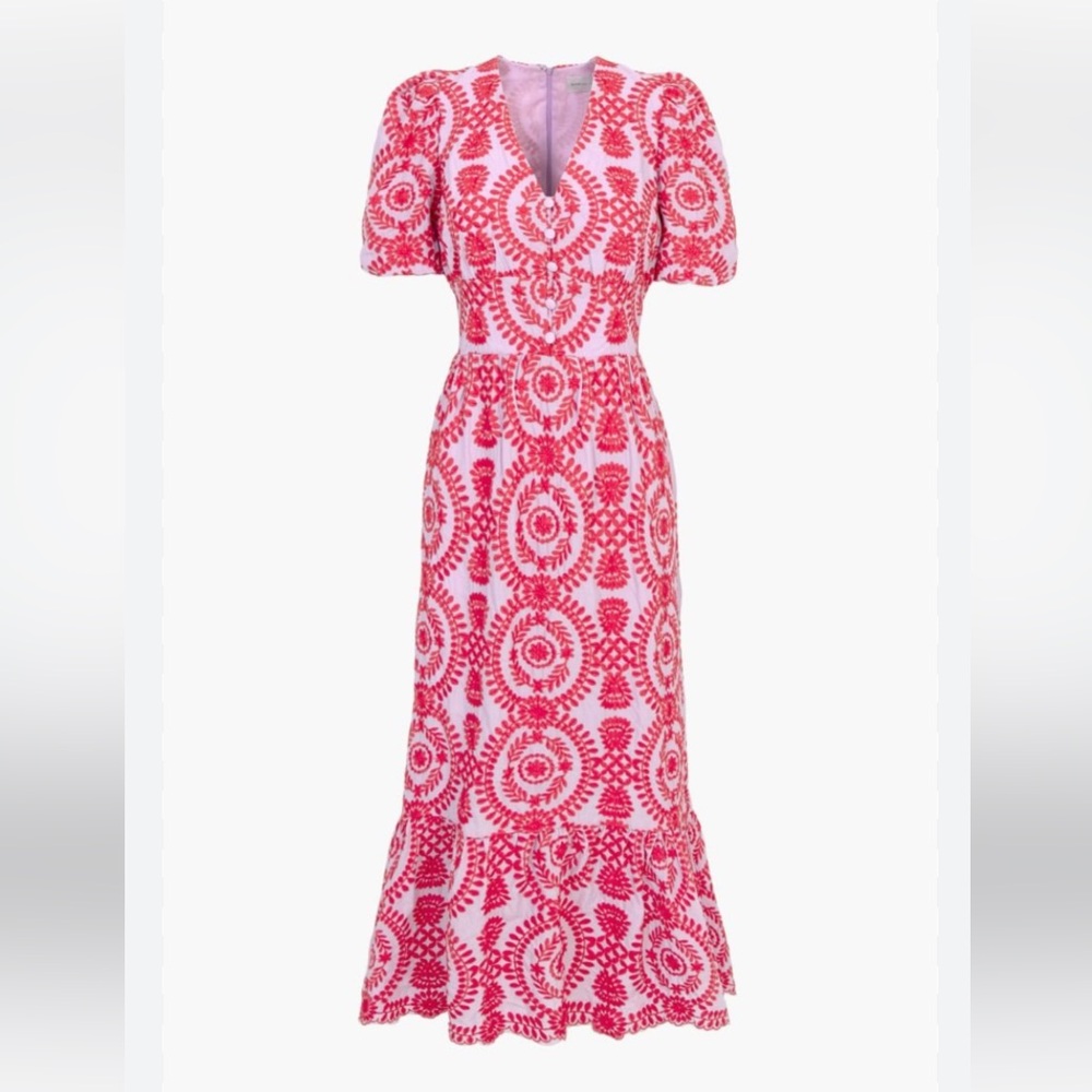 Adelyn Rae Luisa Embroidered Midi Dress